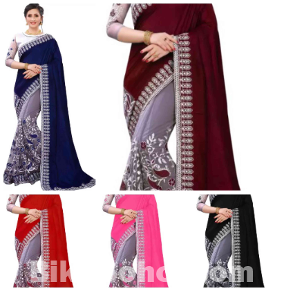 Fashionable Embroidered Georgette Saree